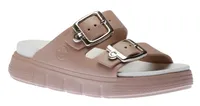 Eva Rose Double Strap Silver Buckle Slide Sandal