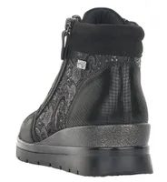 Korfu Black Paisley Wedge Ankle Boot