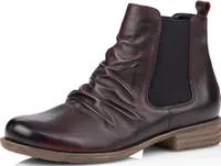 Cristallino Wine Ruched Leather Chelsea Boot