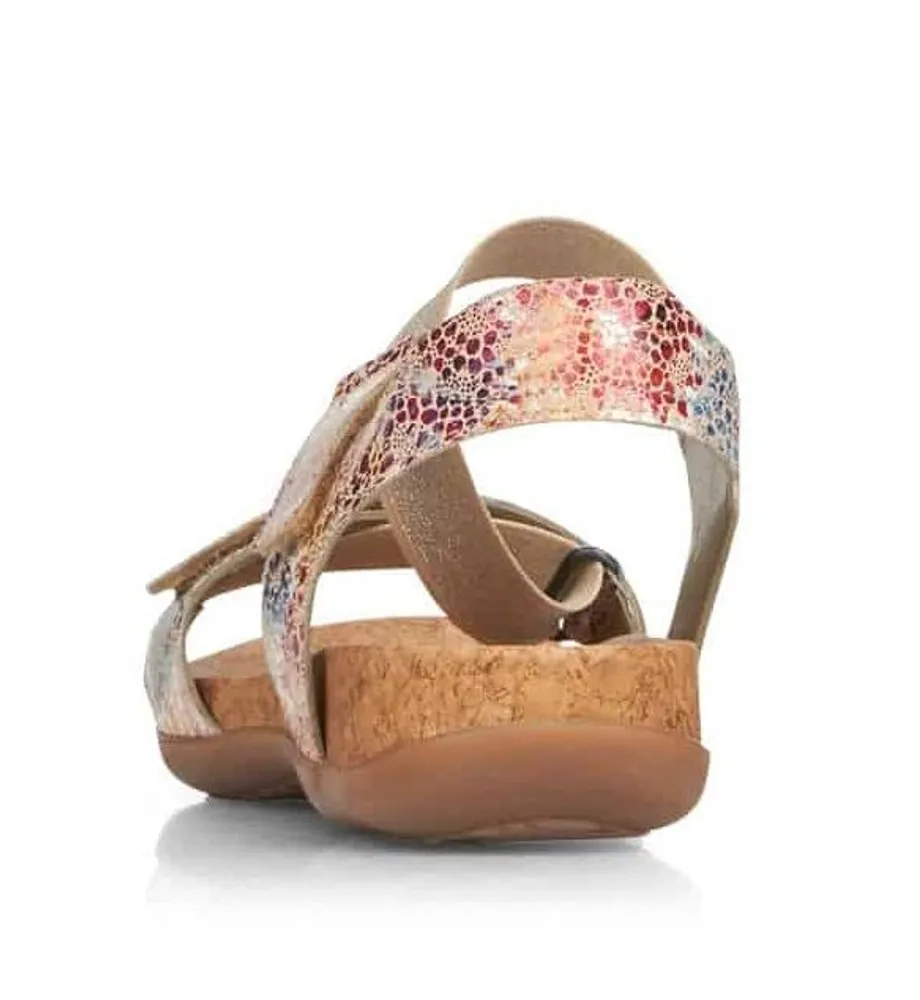 Genua Multicolour Rainbow Pebble Print Zig Zag Sandal