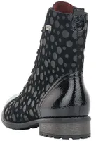 Largo Black Grey Polka Dot Lace-Up Ankle Boot