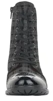 Largo Black Grey Tartan Ankle Dress Boot