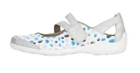 Space White Silver Blue Dot Cutout Mary Jane Flat Shoe