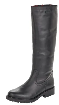 Cristallino Black Leather Tall Boot