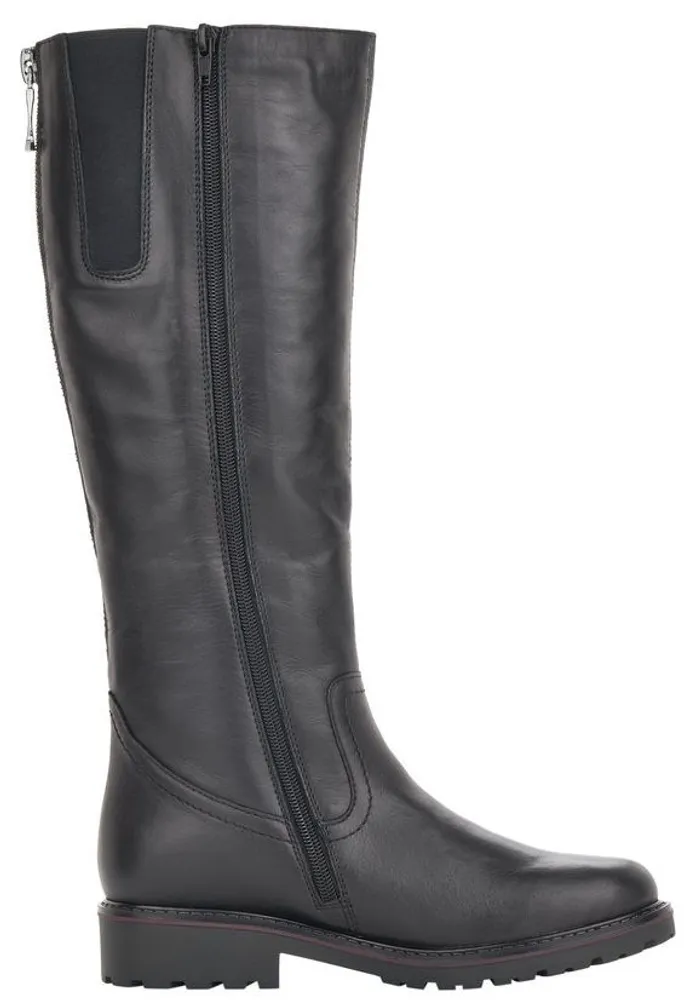 Cristallino Black Leather Tall Boot