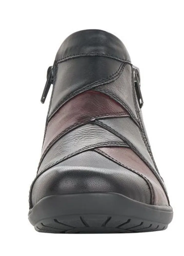 Cristallino Black Wine Leather Ankle Boot