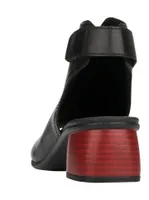 Odean Black Leather Chunky Heel Sandal