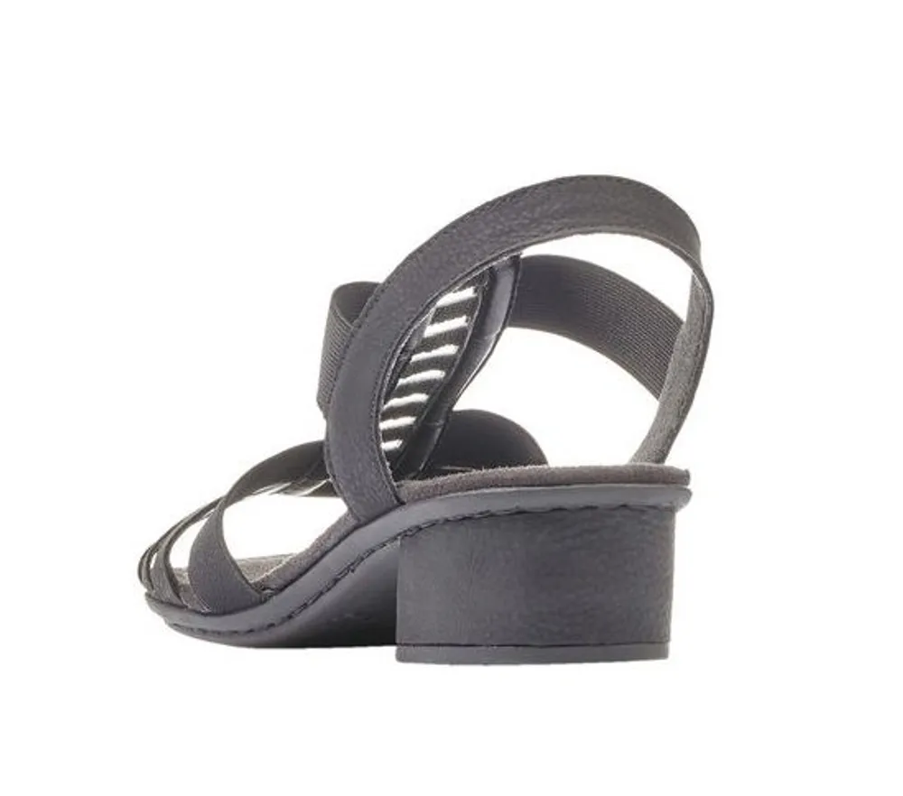 Namur Black Strappy Block Heel Sandal