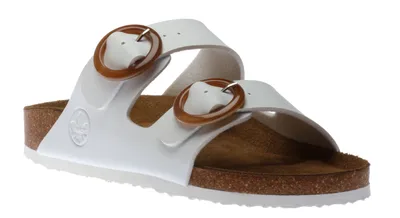 Fulton White Two-Strap Slide Sandal