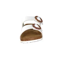 Fulton White Two-Strap Slide Sandal