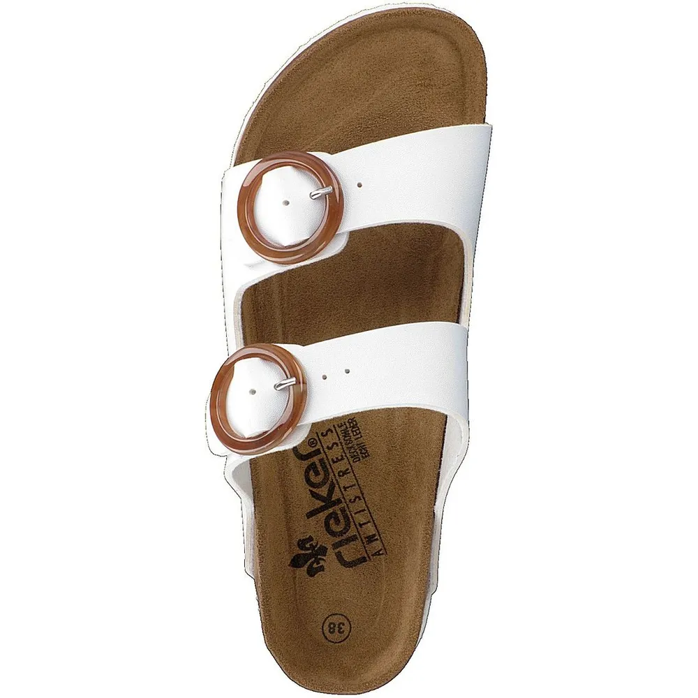 Fulton White Two-Strap Slide Sandal