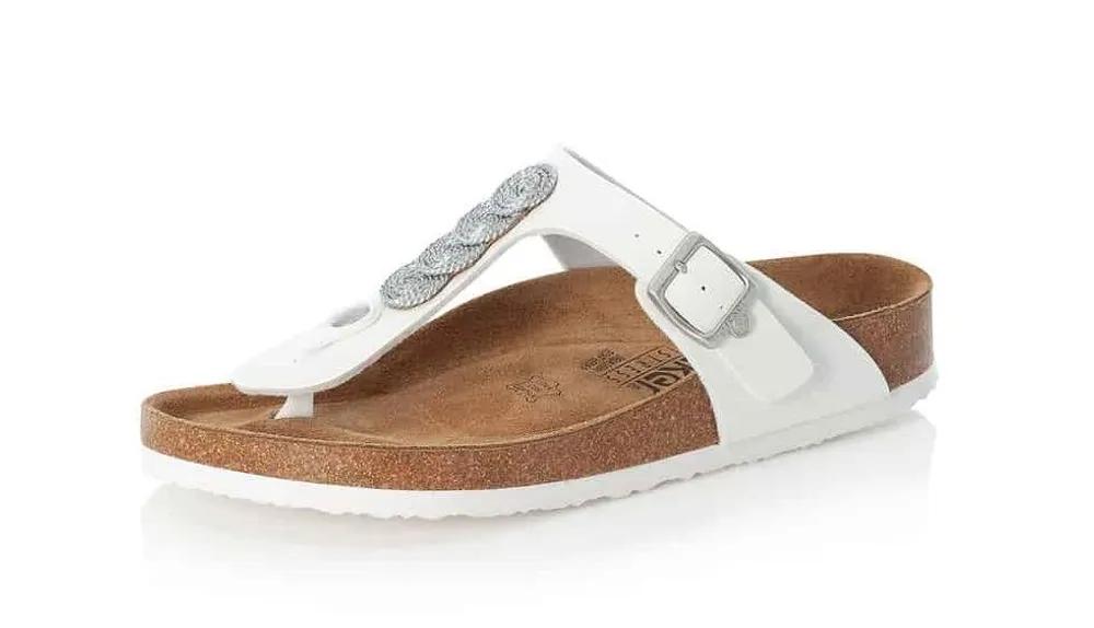 Dalacha White Adjustable Thong Sandal