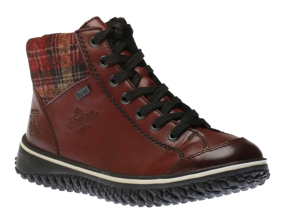 Eagle Wine Tartan Lace-Up Ankle Boot