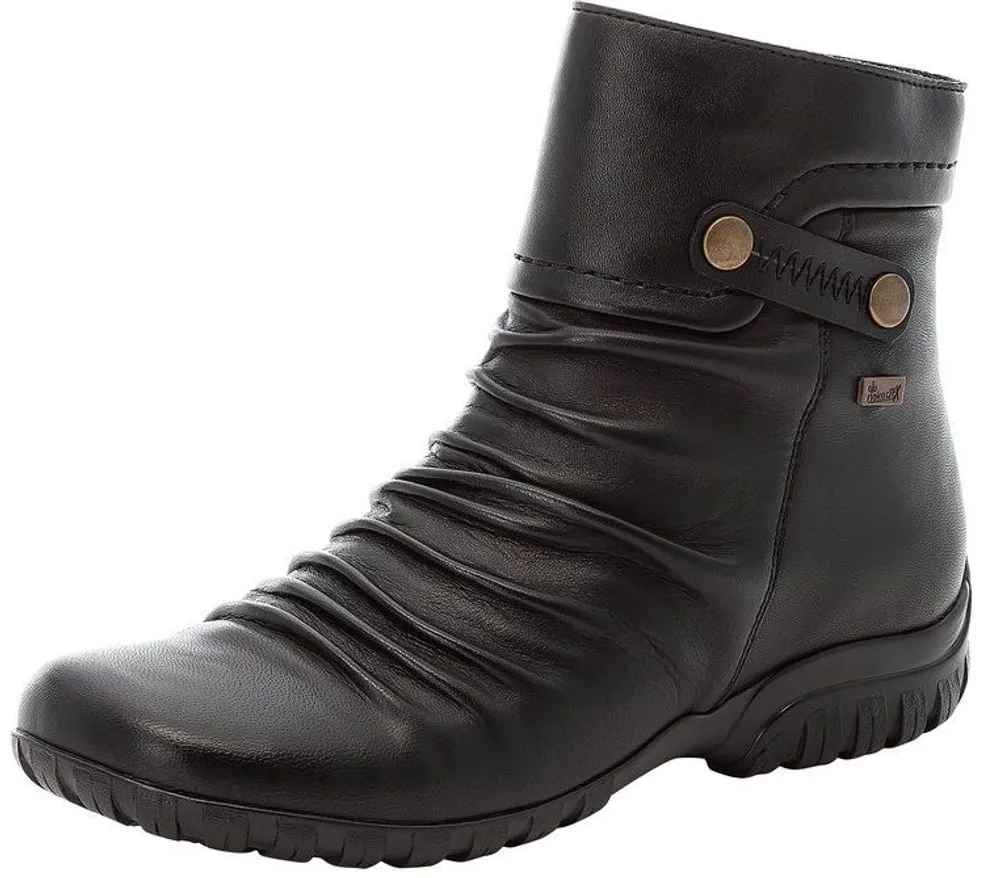 Minos Black Leather Ankle Boot