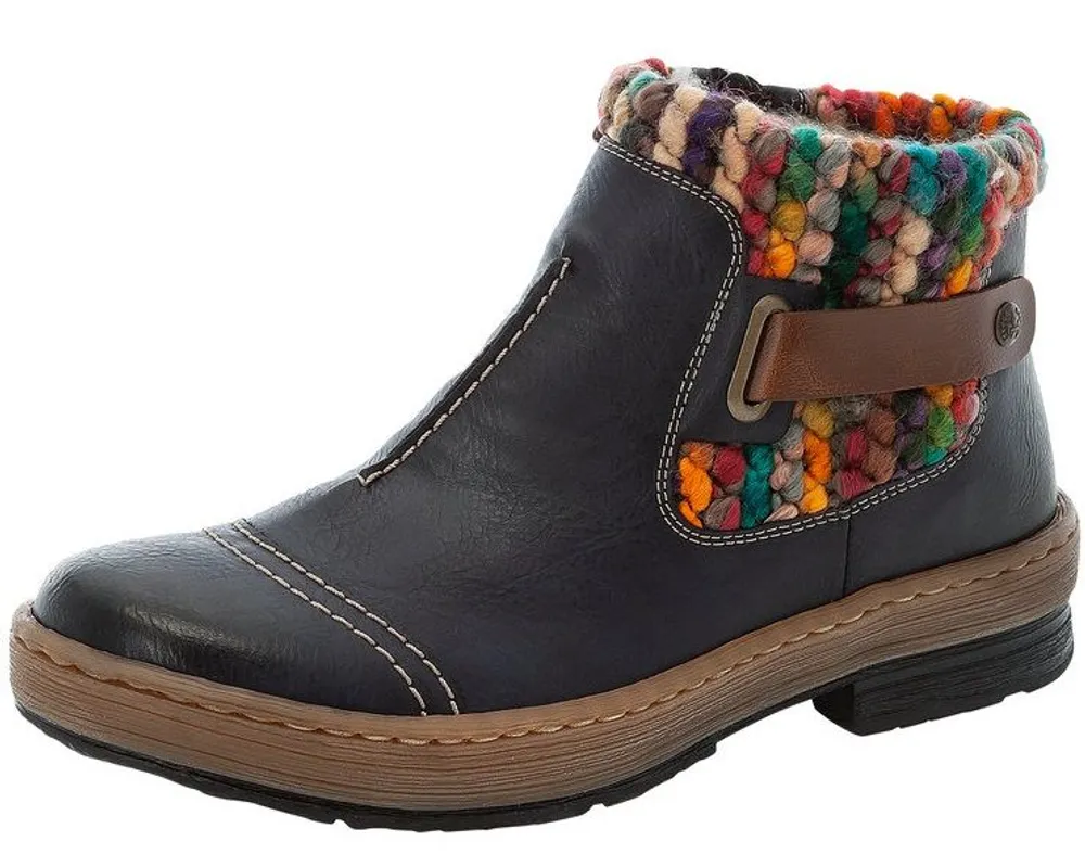 Eagle Navy Knit Ankle Boot