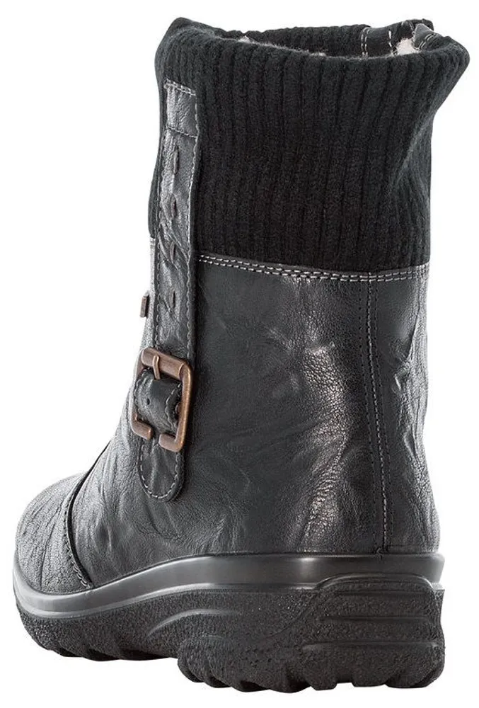 Hillary Black Knit Winter Boot