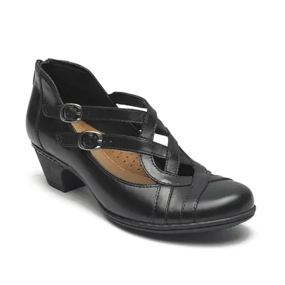 Abbott Curvy Black Leather Heel