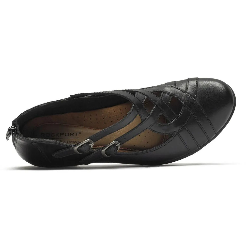 Abbott Curvy Black Leather Heel