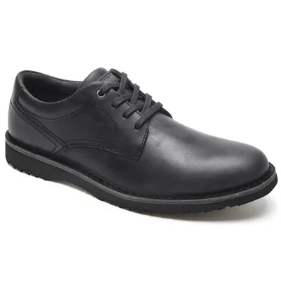 Cabot Black Nubuck Leather Plain Toe Lace-Up Derby Shoe