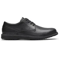 Cabot Black Nubuck Leather Plain Toe Lace-Up Derby Shoe