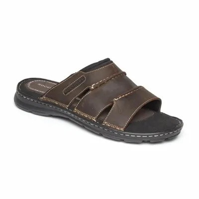 Darwyn Brown Leather Slide Sandal
