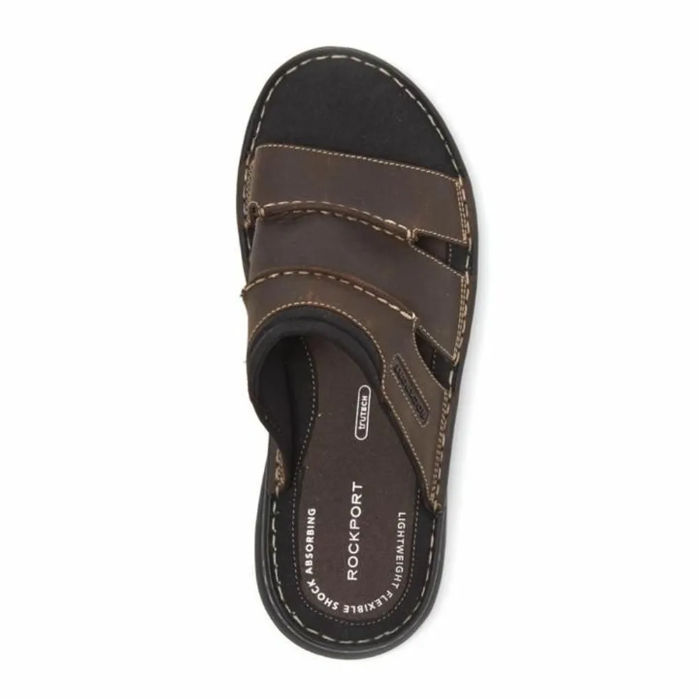 Darwyn Brown Leather Slide Sandal