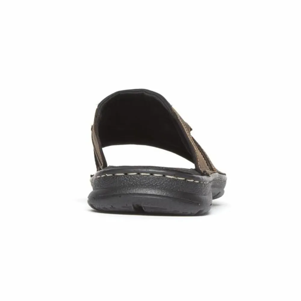 Darwyn Brown Leather Slide Sandal