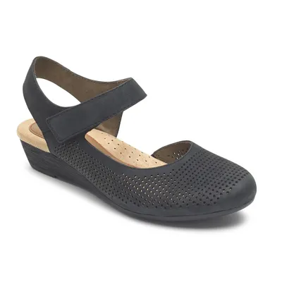 Judson Perforated Leather Wedge Sandal