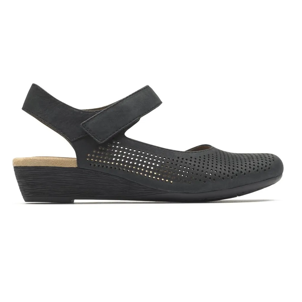 Judson Perforated Leather Wedge Sandal