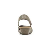 Judson Metallic Perforated Leather Wedge Sandal