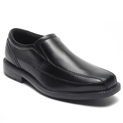 Sherwood Black Leather Slip-On Dress Shoe
