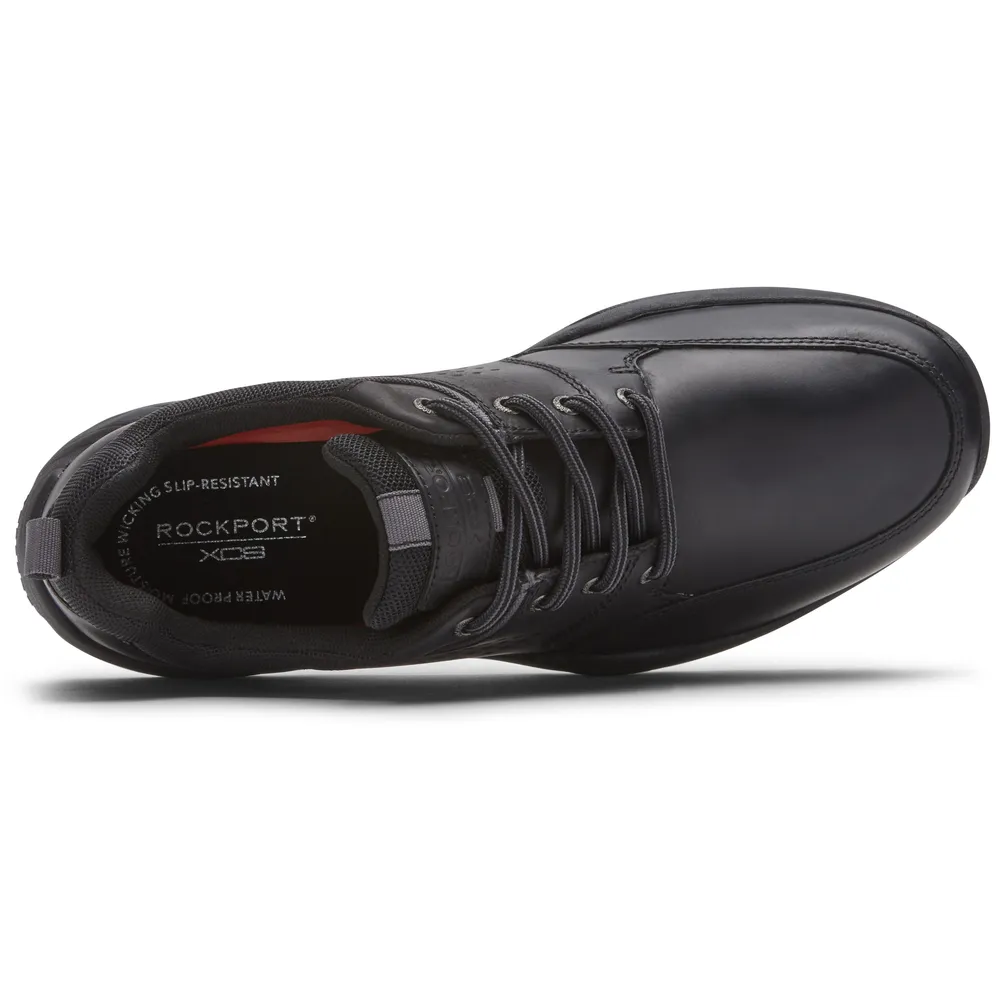 XCS Spruce Peak Black Waterproof Leather Lace-Up Walking Shoe