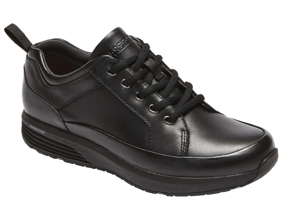 Trustride Waterproof Black Leather Lace-Up Sneaker
