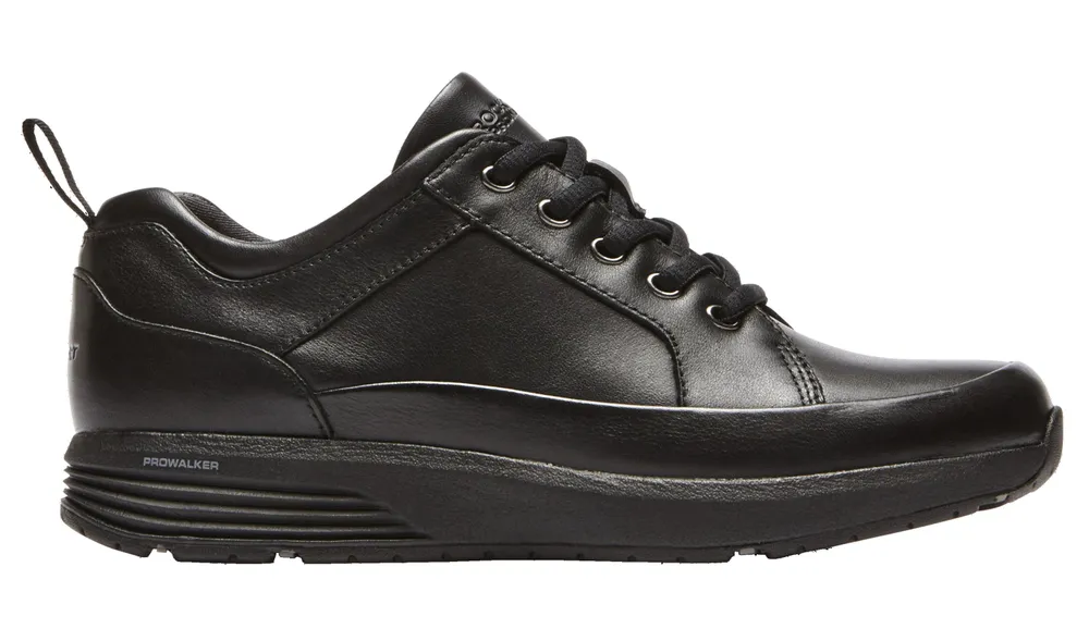 Trustride Waterproof Black Leather Lace-Up Sneaker