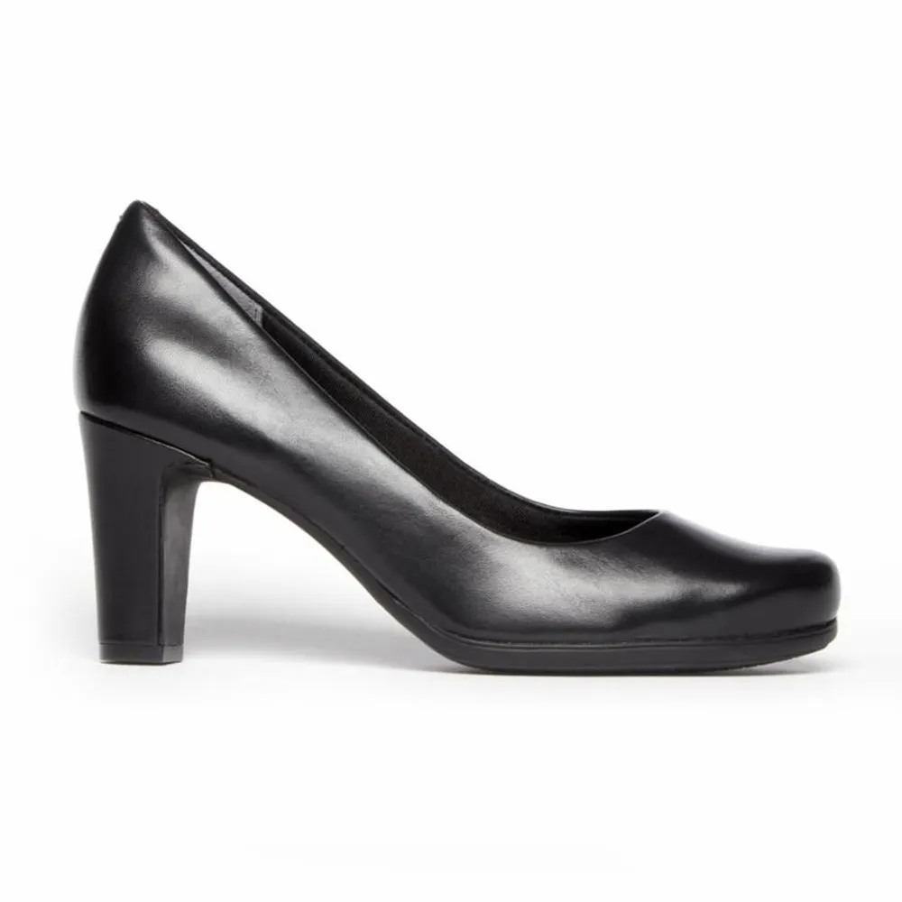 Total Motion Black Leather Heel Dress Pump