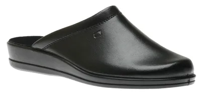 Jerry Black Leather Slipper