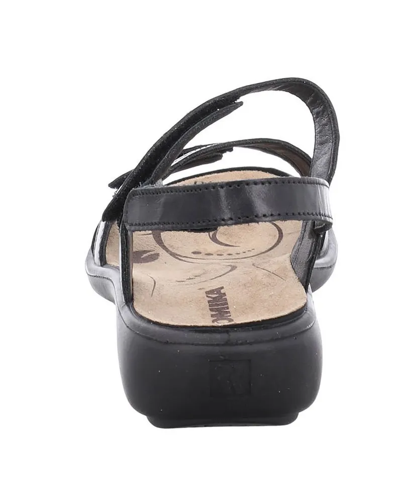 Ibiza 70 Black Leather Asymmetrical Sandal