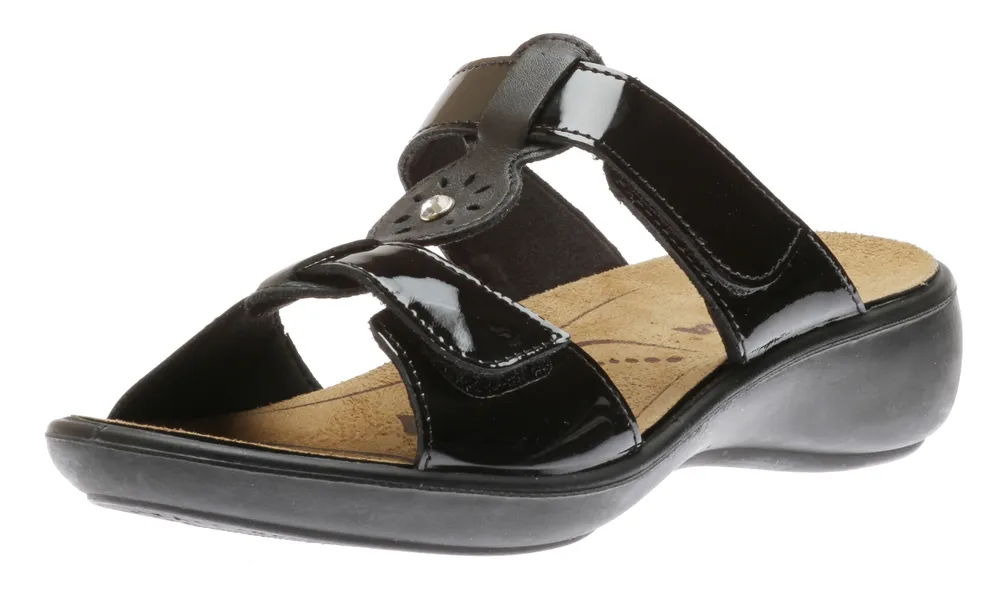 Ibiza 82 Black Patent Slide Sandal