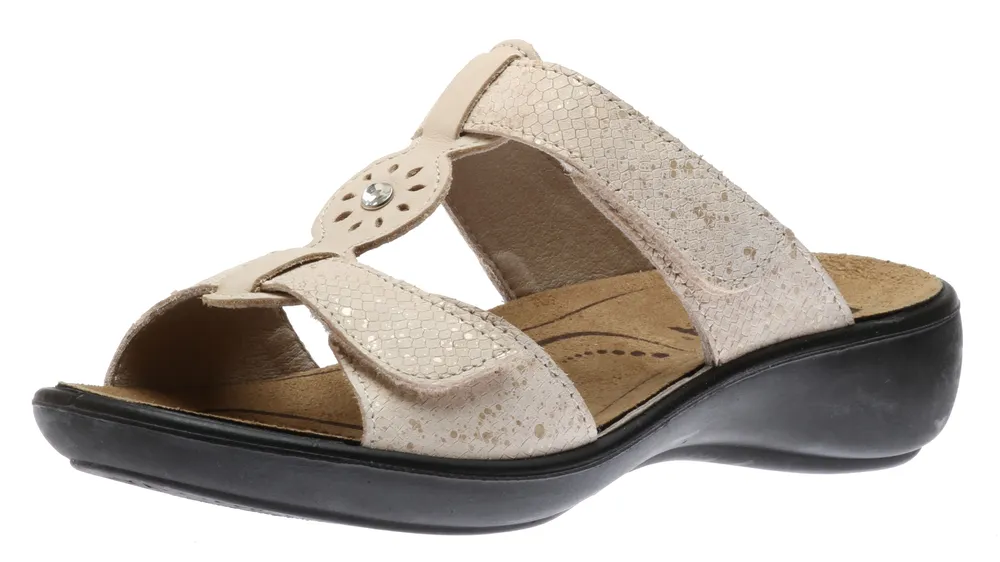 Ibiza 82 Beige Snakeskin Print Slide Sandal