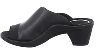 Mokassetta 244 Black Leather Slide Heel Sandal