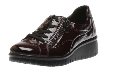 Calais 22 Bordo Wine Patent Lace-Up Wedge Sneaker