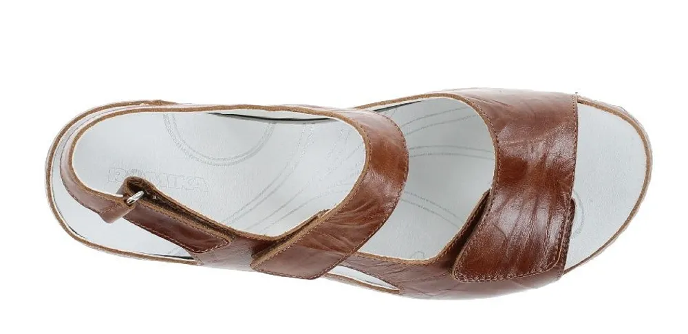Salem 09 Brandy Brown Leather Wedge Sandal