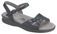 Duo Black Leather Strap Sandal