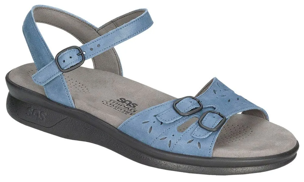 Duo Denim Leather Strap Sandal