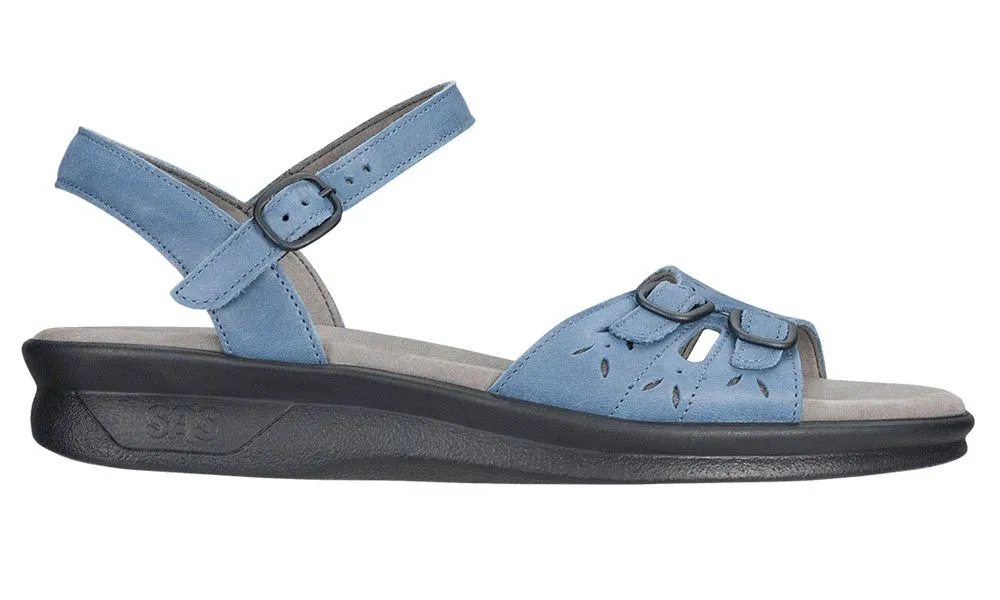 Duo Denim Leather Strap Sandal