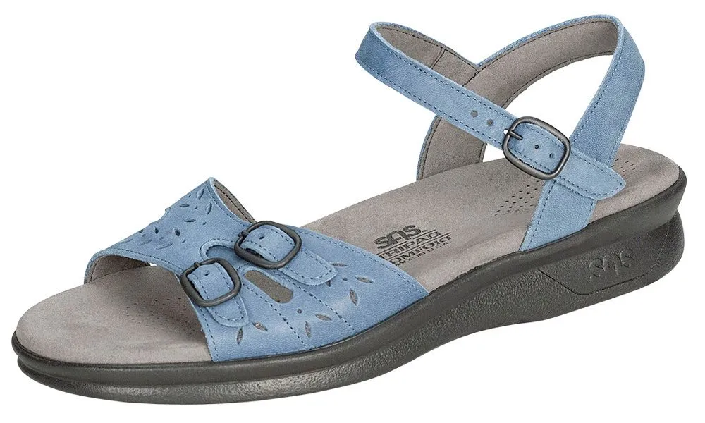 Duo Denim Leather Strap Sandal