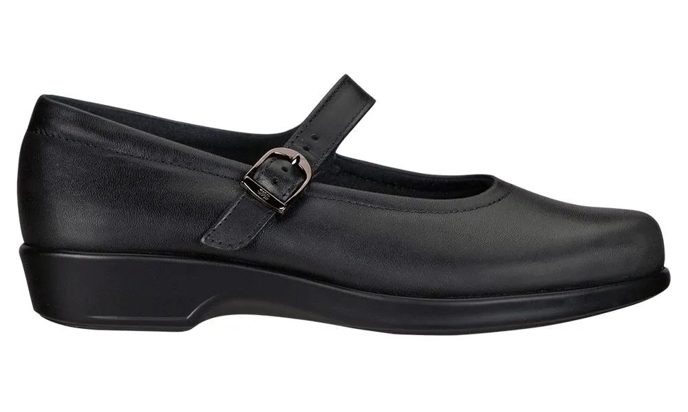 Maria Black Leather Mary Jane Shoe