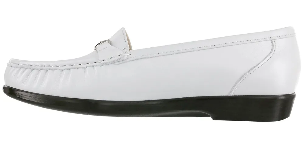 Metro Pearl White Leather Slip On Loafer