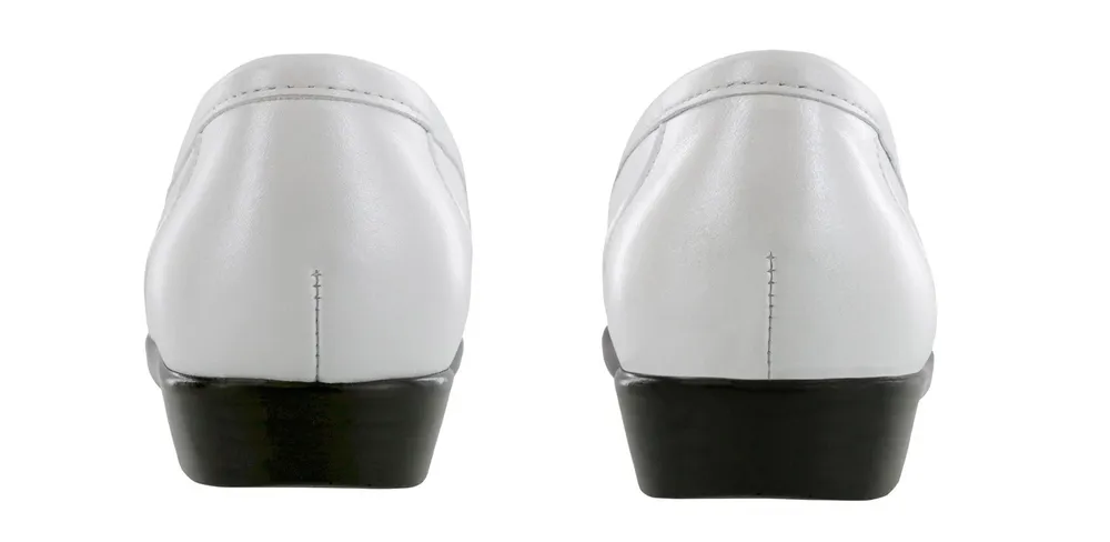 Metro Pearl White Leather Slip On Loafer