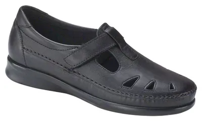 Roamer Black Leather Slip-On Loafer